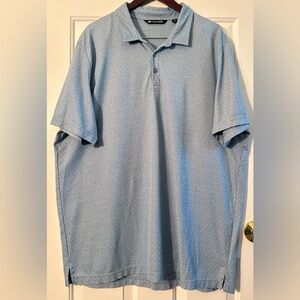 TRAVIS MATHEW XXXL Light Blue Polka Dot Golf Polo Pima Cotton Performance CLEAN